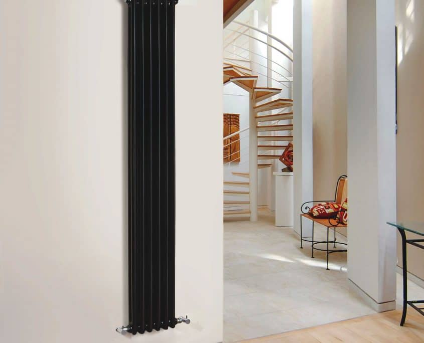 black cast iron radiator white wall