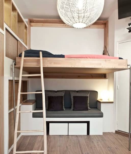 high rise bed small bedroom