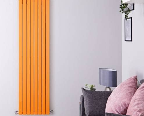 sloane light orange double flat panel vertical radiator