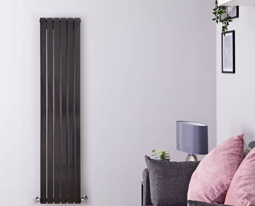 sloane black vertical double flat panel radiator